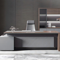 Modern L-Shaped Wooden CEO Executive Desk with Drawer - MDF Office Writing Table1