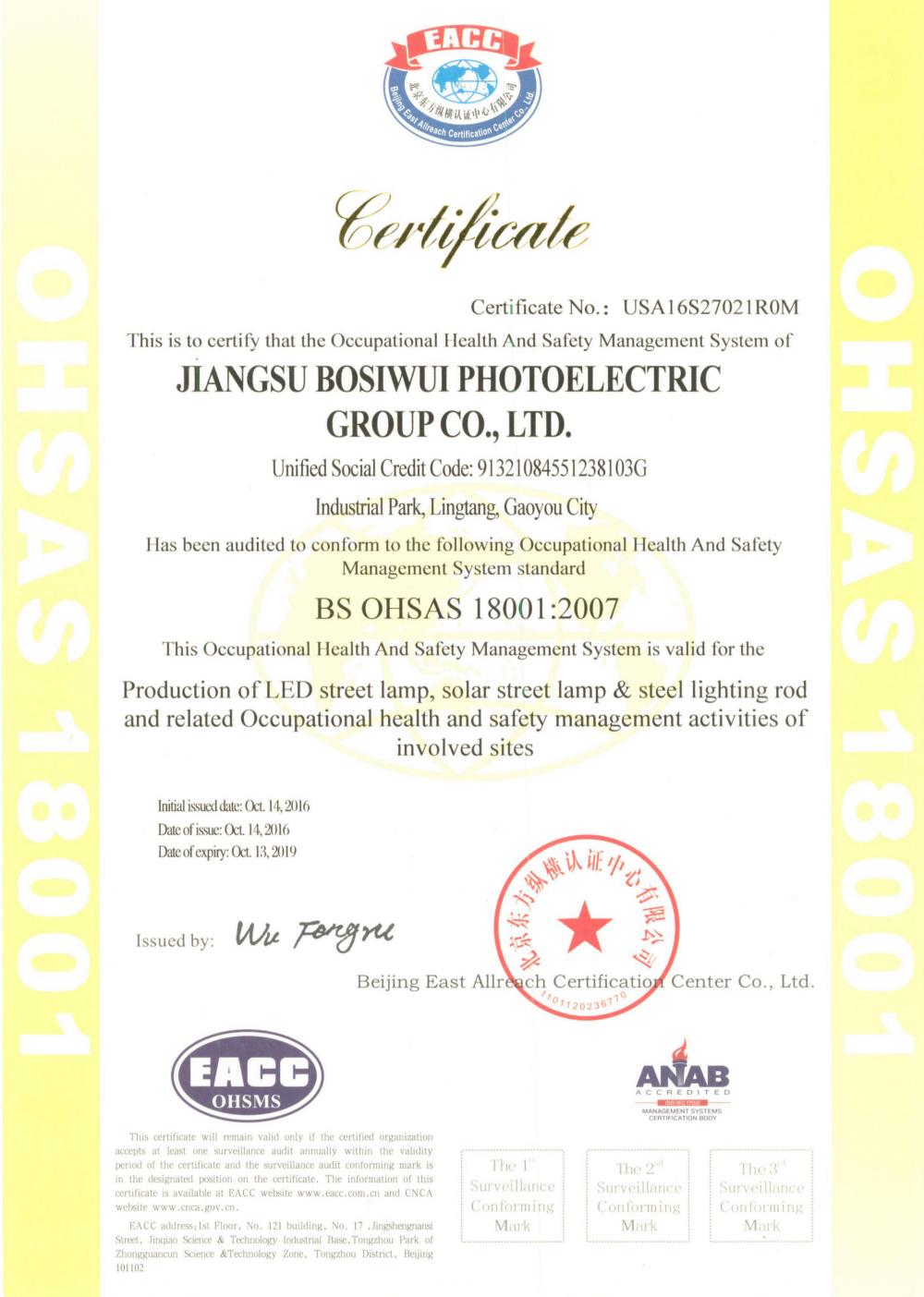 BS OHSAS 18001:2007