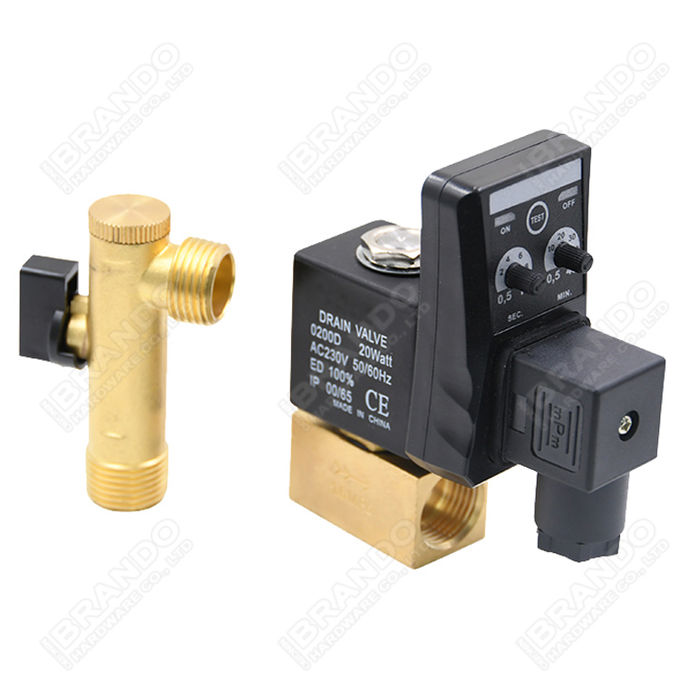 Sub Base Mounted 3 Way Brass Solenoid Valve For Screw Air Compressor 4