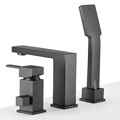 Matte Black Wide Spray Bath Tube Faucet and Shower Faucet Set1