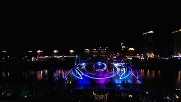 Large laser music fountain