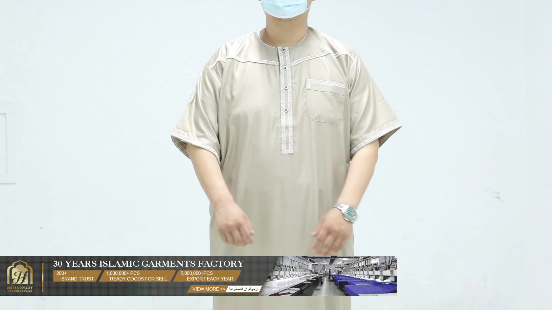 Nuova moda Preghiera musulmana Abbigliamento islamico Marocco Mens Thobe Abbigliamento musulmano Galabia1