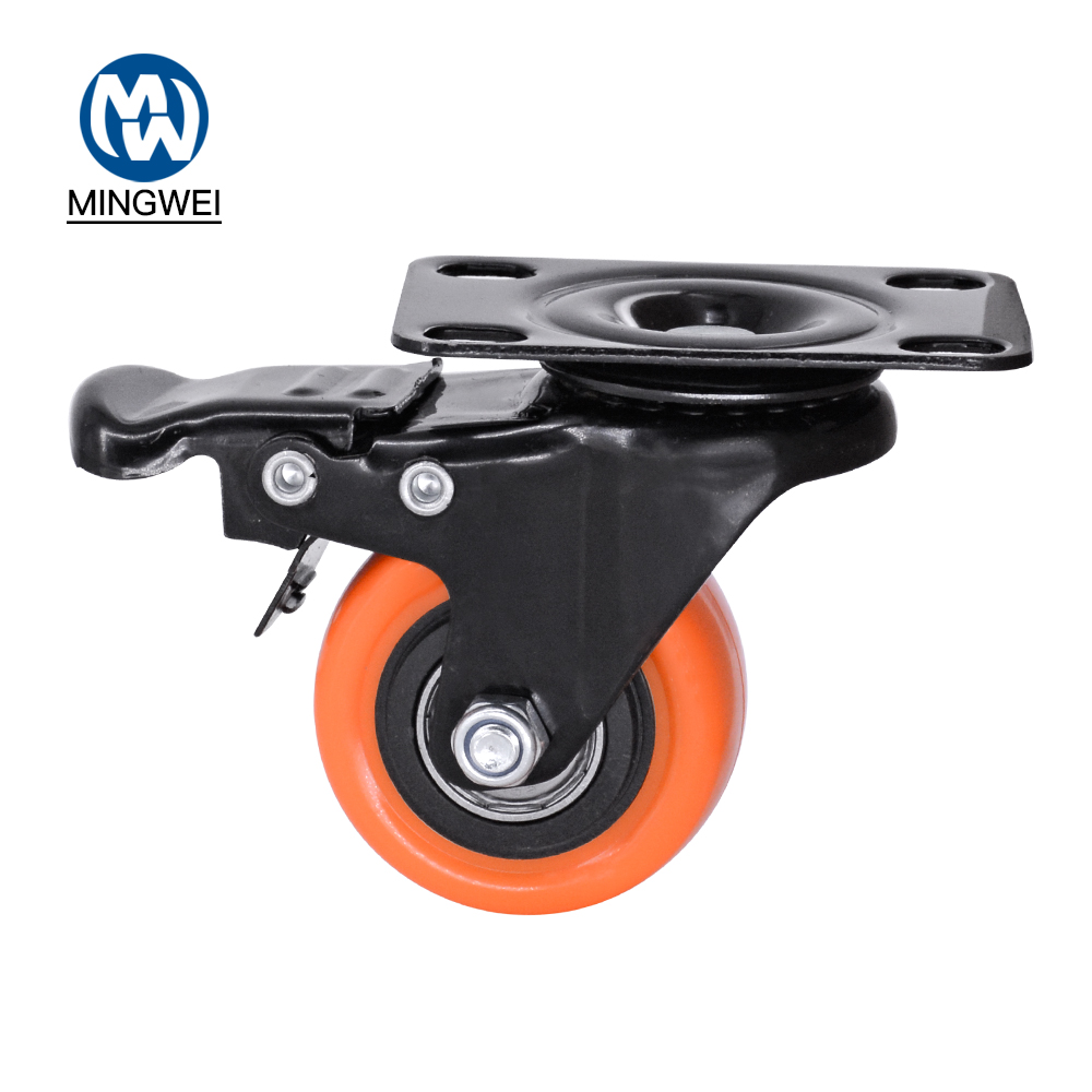 Orange light duty PVC caster