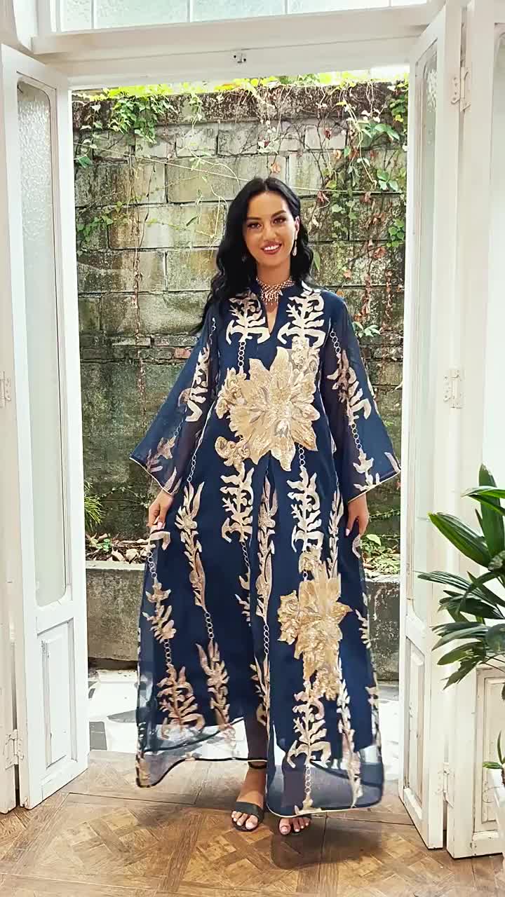 لباس شب عبای مشبک مهره دار (1)