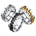 Punk Rock Stainless Titanium Steel Chain Spinner Ring for Men - 2017 Fashion Accessory1