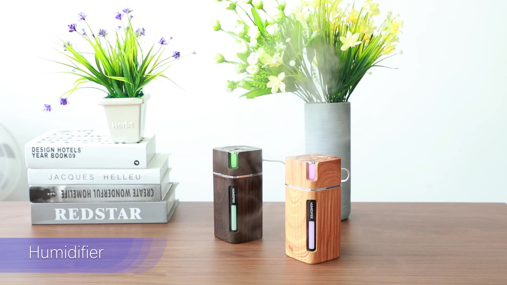 Drop Shipping USB Air Humidifier 300ml Ultrasonic Electric Humidifiers Home Cool Mist Aroma Diffuser Wood Grain Humidificador1