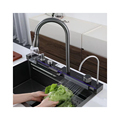 6845 7545 8045CM Large Single Slot Kitchen Sink with Anti-Scratch Finish, LED Digital Display, and Waterfall Faucet: A Smart Kitchen Sink Solution1