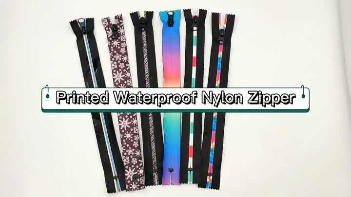 Zipper impermeable de nylon impreso