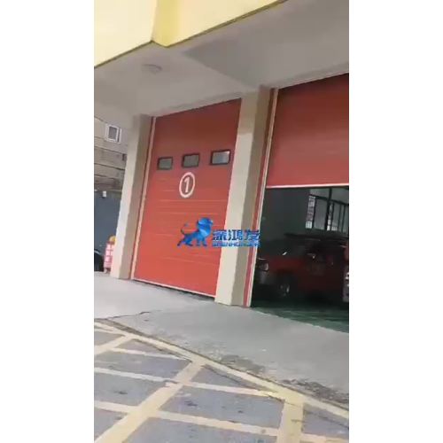 Pintu garaj keratan untuk trak pemadam kebakaran