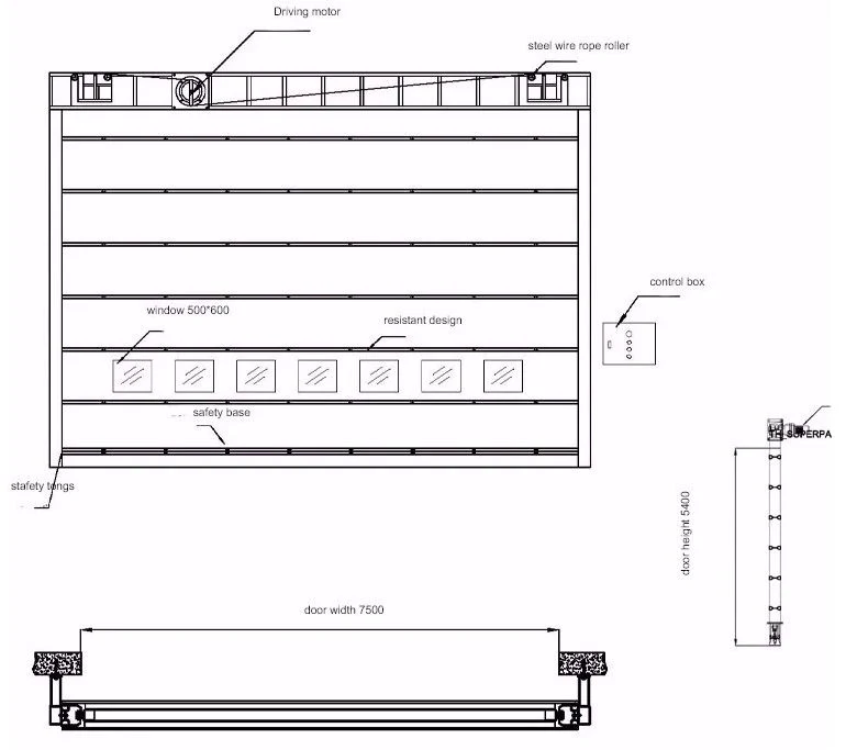 Steel Structure Huge Fabric PVC High Speed Flexible Door