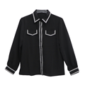 Black Professional Thick Fabric Long Sleeve Shirts for Women1