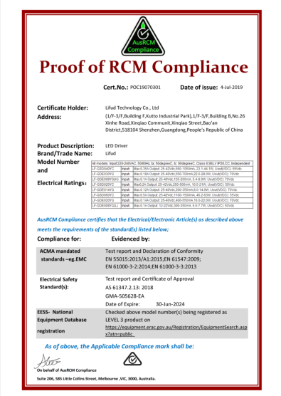 Proof of RCM Compliance