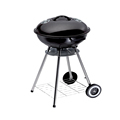 Easy Assemble Durable Two Wheels Black Camping Barbecue Grill Charcoal Portable Bbq Kettle Grill1