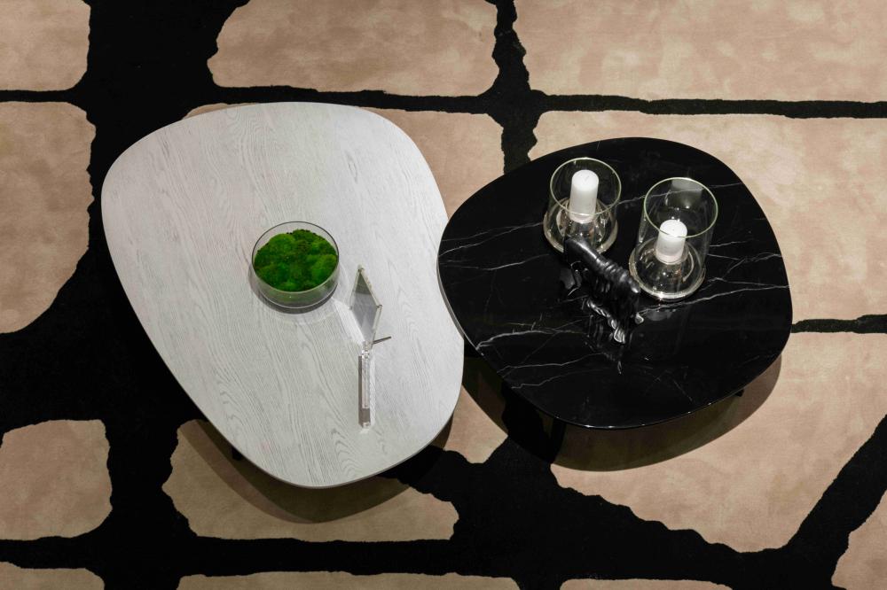 Black and White Marble Tables Set