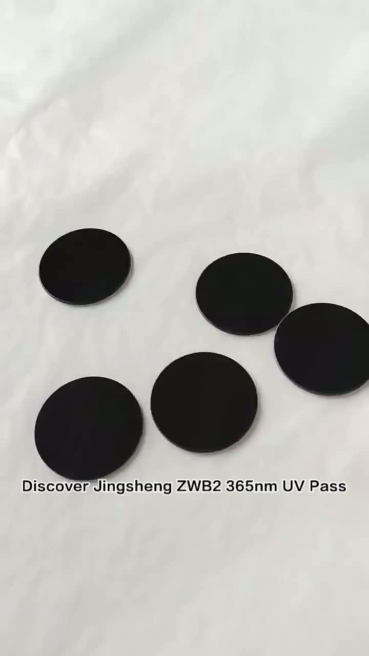 Filtro de paso ultravioleta Zwb2 365nm, filtros de paso de banda ópticos de vidrio negro con corte de luz visible