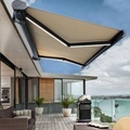 Factory Wholesale Remote Control Waterproof Awning Motorized Outdoor Electric Awning Shade with Led Light1
