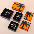 Han Hong Custom Luxury Orange Schwarze Kartonkasten benutzerdefinierte Logo Schmuckschachtel Halskette Ohrringe Ring Set Schmuckschachtel1