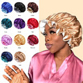 Designer Satin Sleep Caps for Women and Girls: Comfortable Night Hats with Wide Bands1