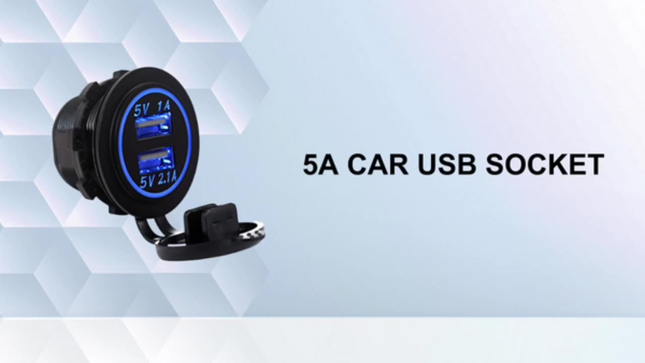 12V 4.2A شاحن USB مزدوج شاحن المقبس المقبس المائي منفذ مقبس سيارة USB Car Socket مزدوج شحن DC Socket ل 12 فولت CAR1