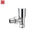 K101 1.5\"x15mm Brass Angled Towel Rail Radiator Valve - Chrome Finish1