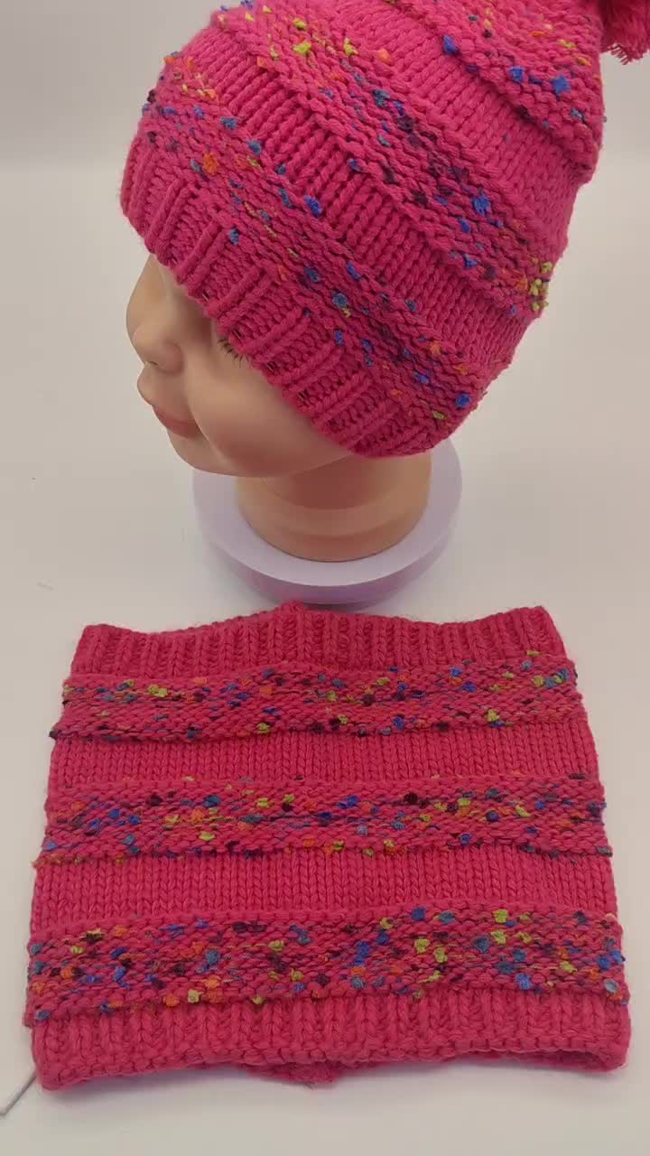 CF-T-0027 knitted beanie and scarf (1)