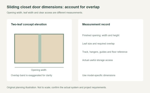 Sliding Closet Door Dimensions: Opening, Leaf and Overlap