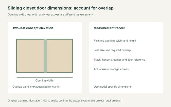 Sliding Closet Door Dimensions: Opening, Leaf and Overlap