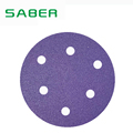 SABER 5 inch 125mm 6 Holes Purple Ceramic Film Abrasive Sanding Disc - Factory Supply1