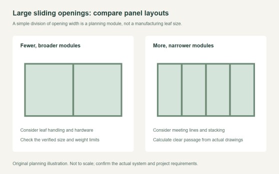Sliding Doors for Large Openings: Plan Panels and Passage