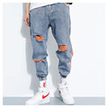 Χονδρική οδός Wear Fashion Denim Mens Baggy Patch Jeans Hip Hop Pants Men1