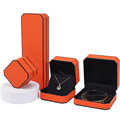 Han Hong Velvet im Großhandel High-End-Luxus-Logo-Logo-Schmuckschachtel Verpackung Halskette Ohrringe Orange Schmuckschachtel1