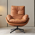 Modern leather rotatable cushion pedal office living room reception leisure armchair1