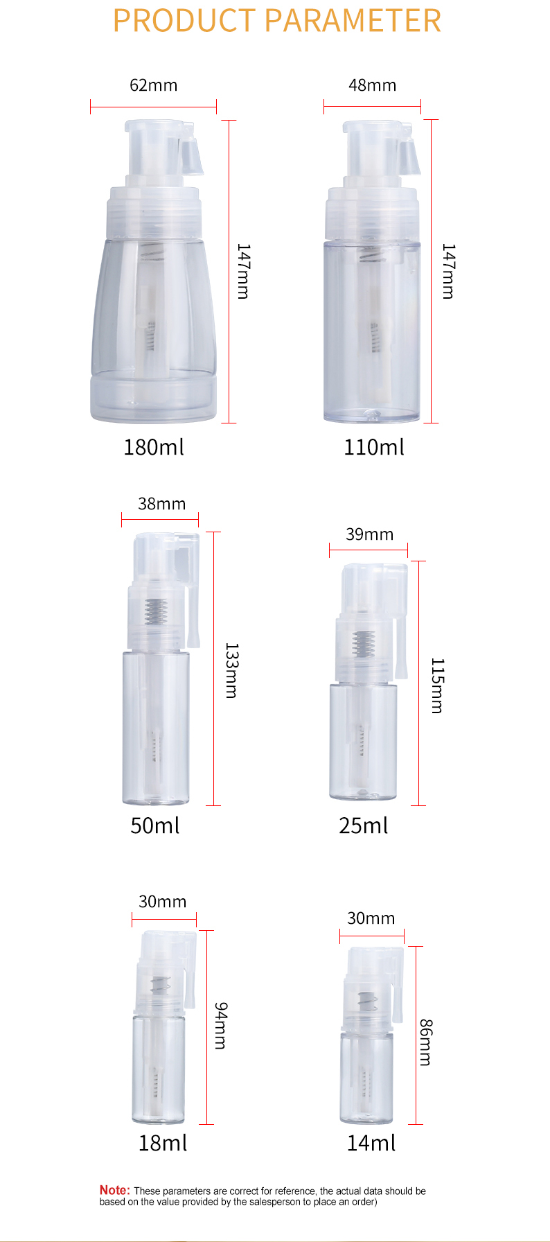 Transparent Powder Spray Bottle For Barber Shop