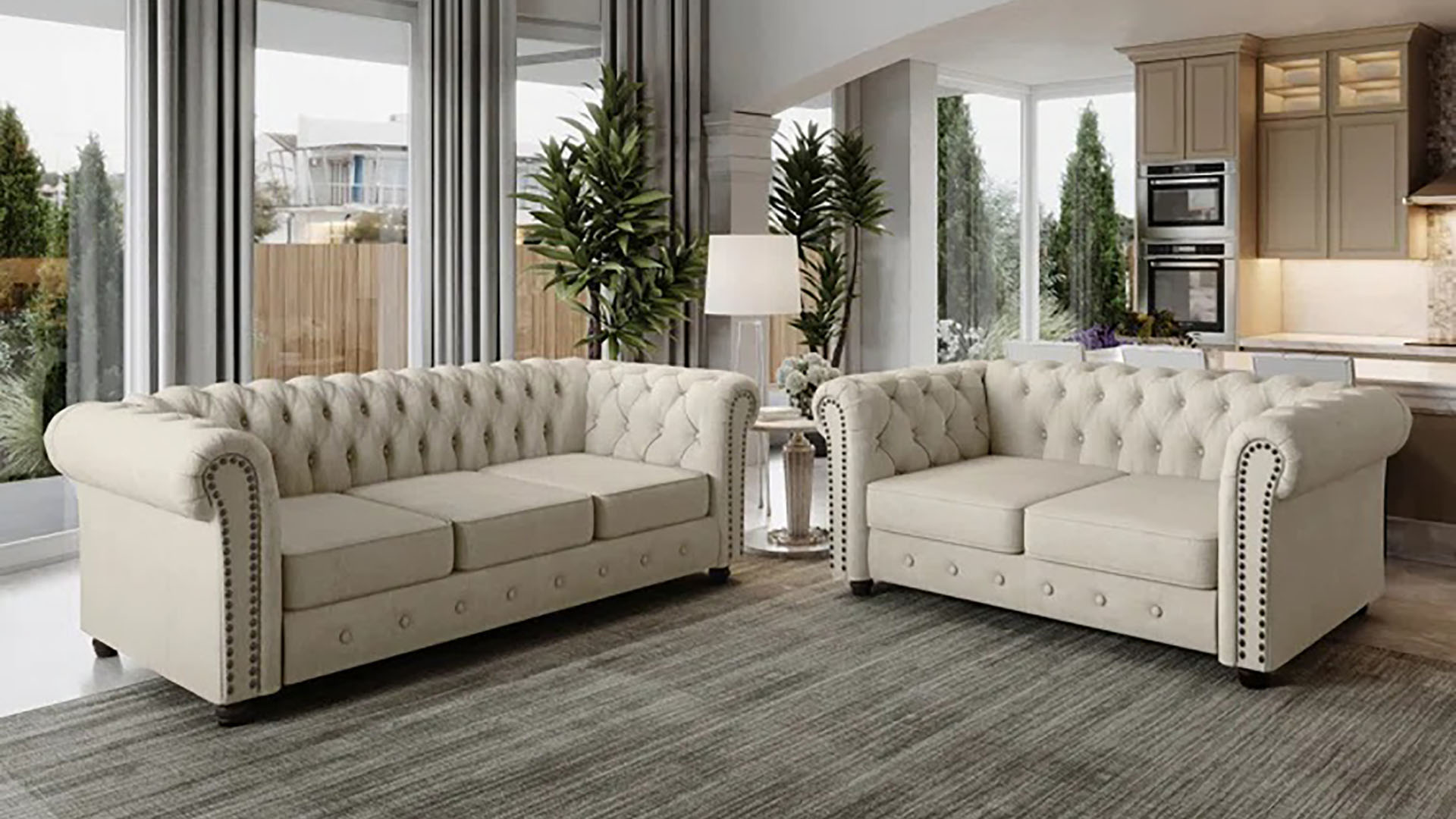 Set de sofá moderno Set de sala de estar de 2 piezas