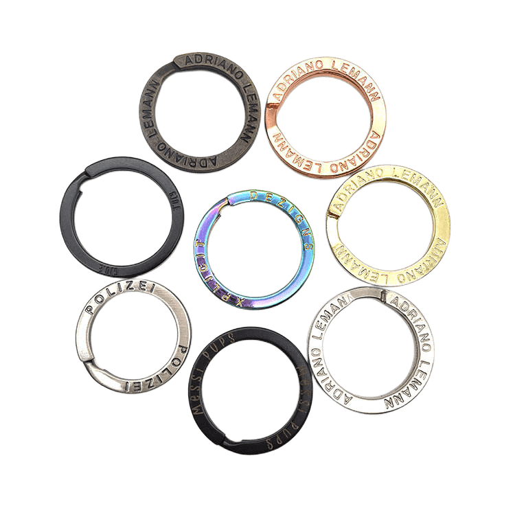 Key ring Supplier Metal split ring Flat Key chain ring Custom Engraved logo Key ring for key chain