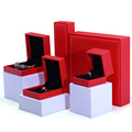 Hanhong Factory Großhandel Custom Luxury Samt Schmuck Verpackungsschachtel Dicke Schwamm Halskette Ringbox Rot PU Leder Schmuck Box1