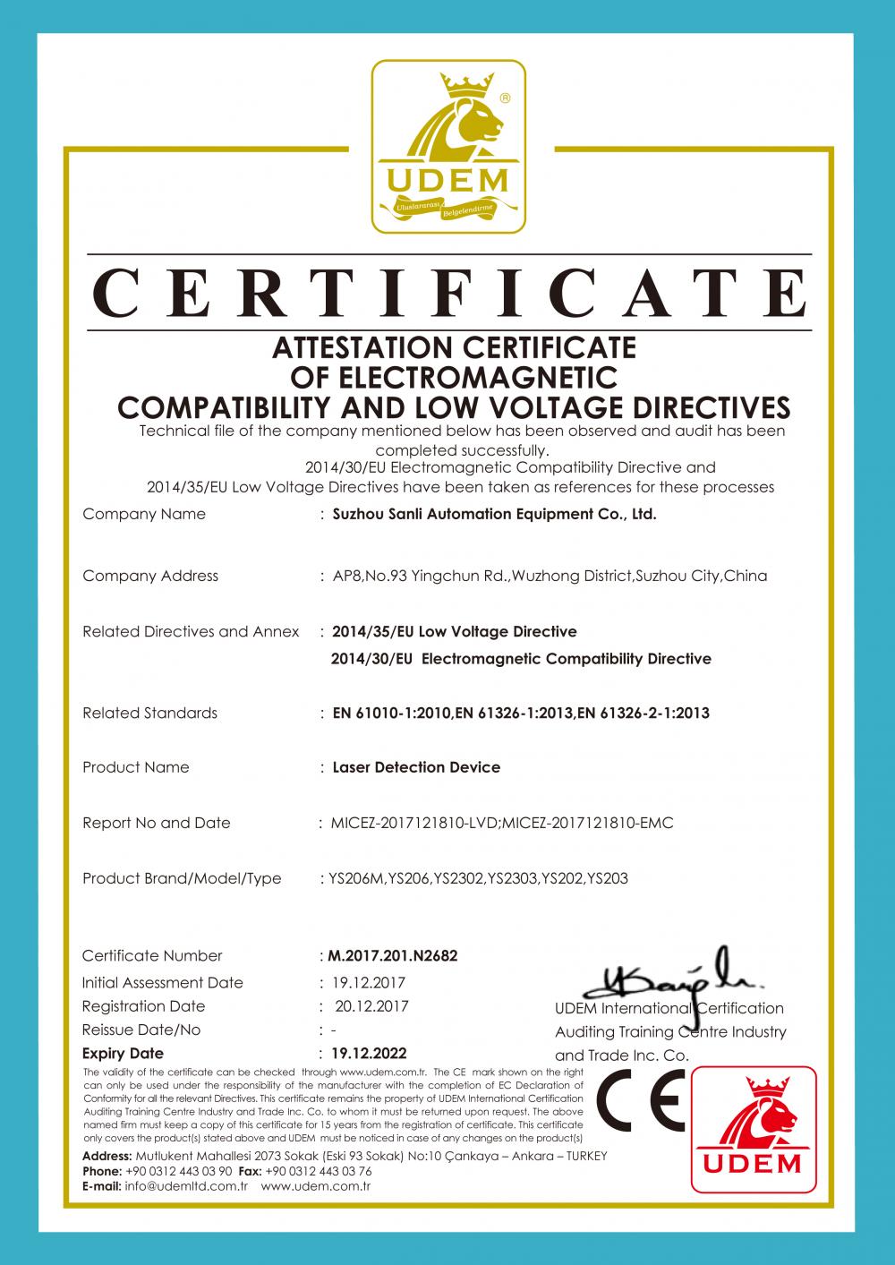 EC-Laser Detection Device