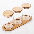 Airtight Smell Proof High Borosilicate Grain Spices Glass Dry Glass Food Storage Container With Bamboo Lids1