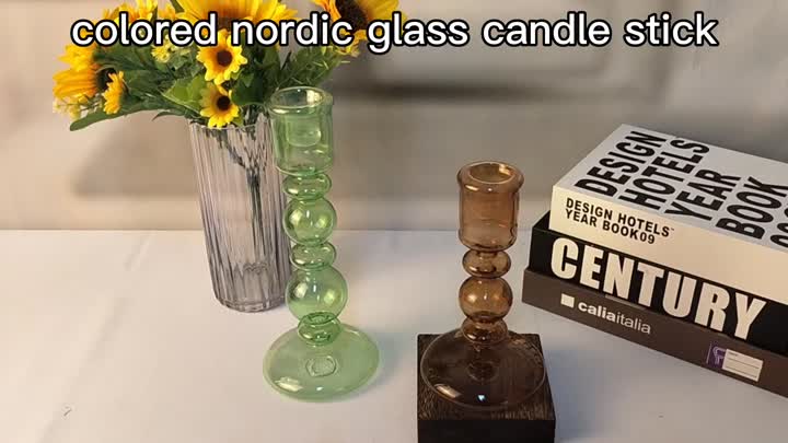 double wall colored glass candle