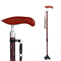 Телескопическая трость в европейском стиле для пожилых людей из алюминиевого сплава с деревянной ручкой из куриного крыла, противоскользящие вспомогательные костыли, оптовая продажа1