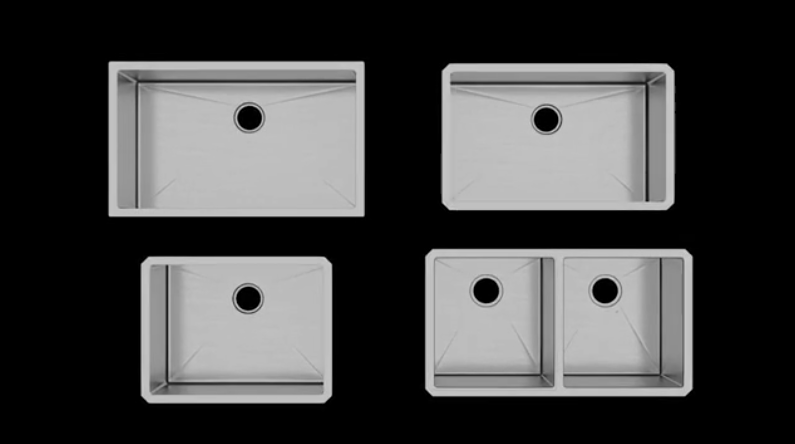 undermount double bowl sink