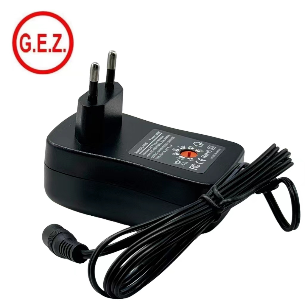 custom ac to dc 30w 24w 12v 9v 7.5v 6v 5v 4.5v 3v 1a adjustable voltage power adapter