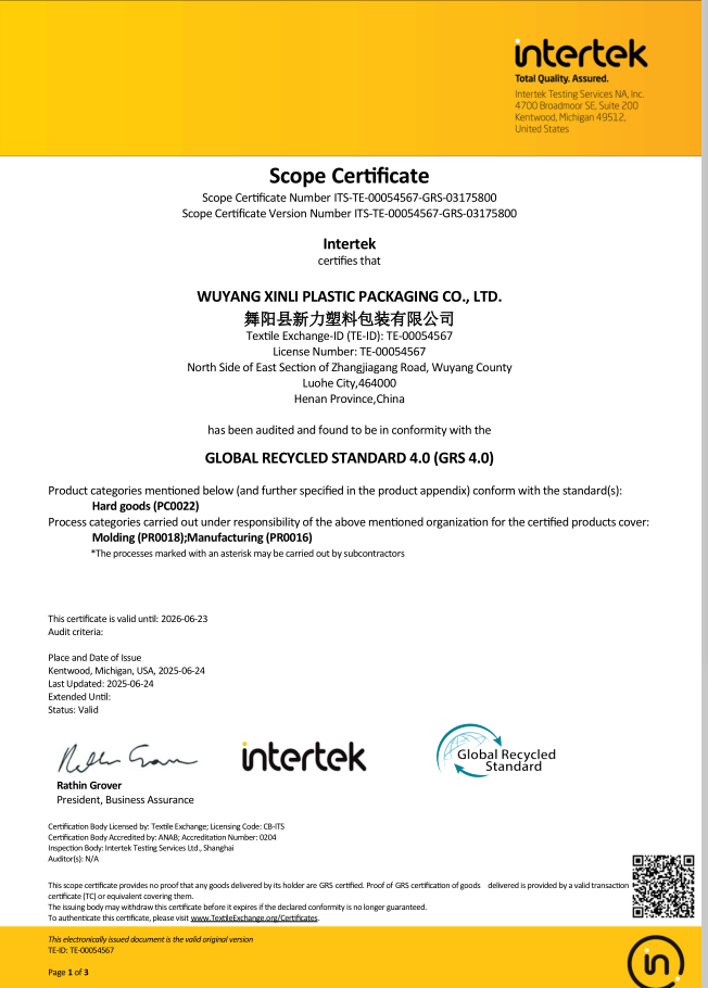 Scope Certificate