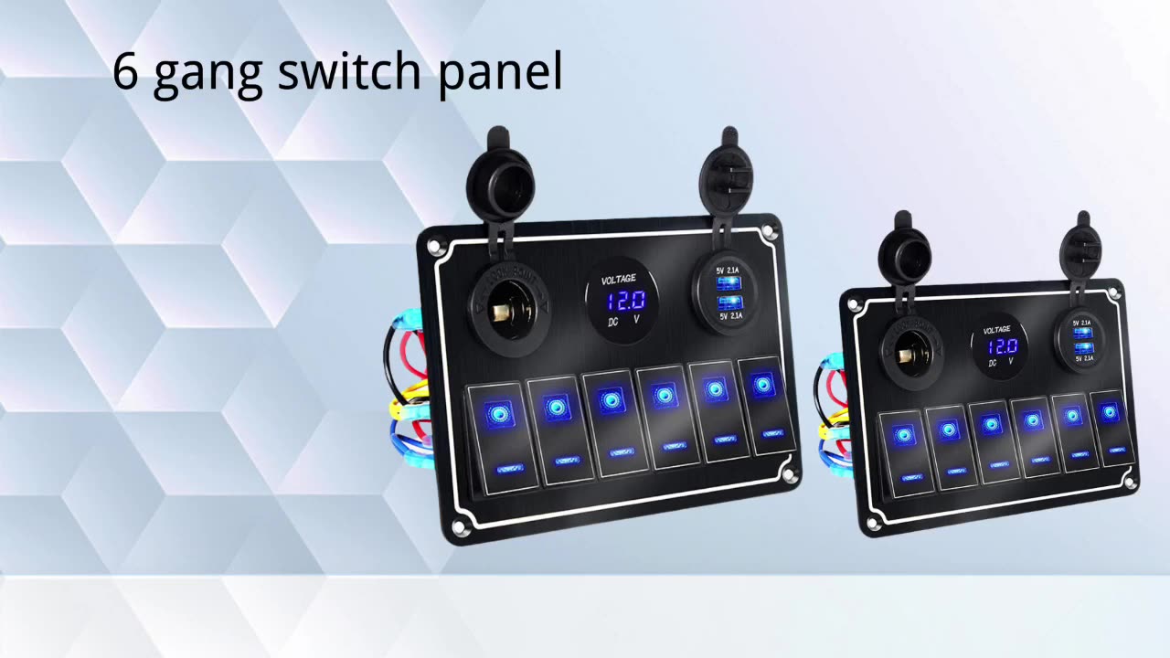 12V Aluminum Waterproof Led Switch Panel for Car Truck Marine Boat1