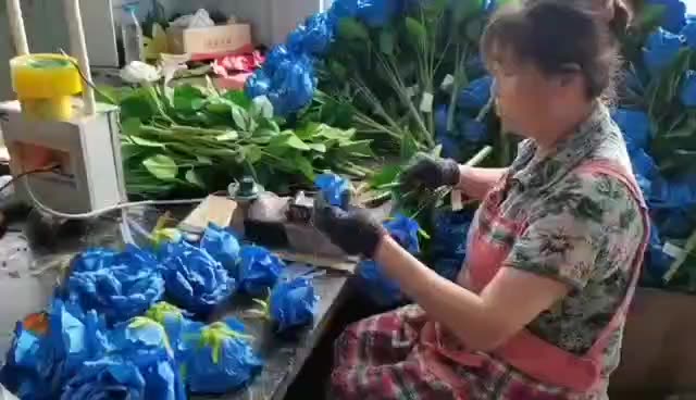Hochwertige künstliche blaue Seidenrosen künstliche blaue Rosen Blumen1