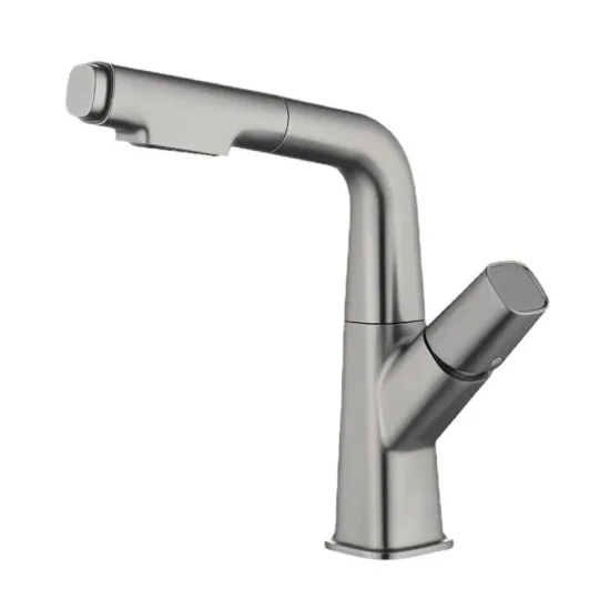 Zb6058 High Quality Pullout Brass Bathroom Basin Faucet1