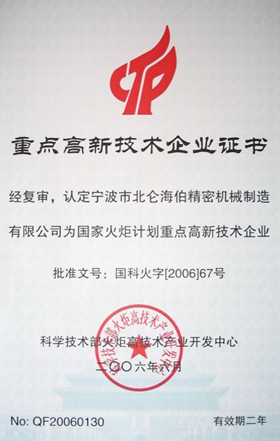 重点高新技术企业