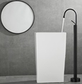 Black Floor Standing Pedestal Basin Faucet Mixer Tap1