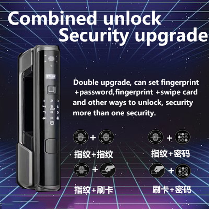 Fully Automatic Modern New Design Electronic Smart Door Lock Fingerprint, Smart Door Lock with camera