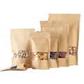 Factory Custom Reciclado Biodegradável Impresso Stand Up Kraft Paper Pouch para Food / Kraft Saco de Papel com Window1